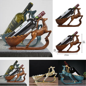 Wooden Deer Wine Rack