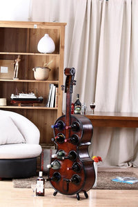 Wood Cello Wine and Beverage Display Stand for Bar and Home Decoration