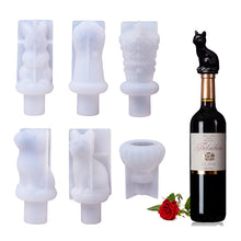 Load image into Gallery viewer, Red Wine Bottle Stopper Crystal Epoxy Resin Mold Crown Cat Claw Rabbit Cork Silicone Mould
