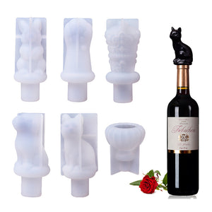 Red Wine Bottle Stopper Crystal Epoxy Resin Mold Crown Cat Claw Rabbit Cork Silicone Mould