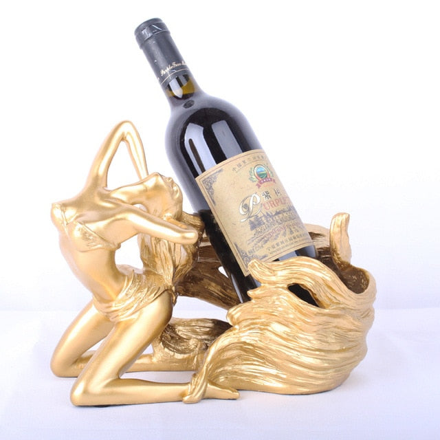 Europe Resin Beauty Lady Wine Holder Figurine